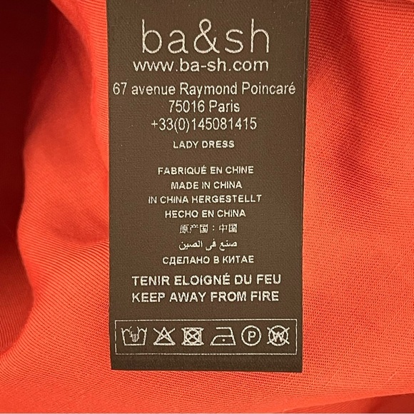 BA&SH Polly Twist Shoulder Satin Maxi Dress linen blend vacation summertime - Picture 7 of 13